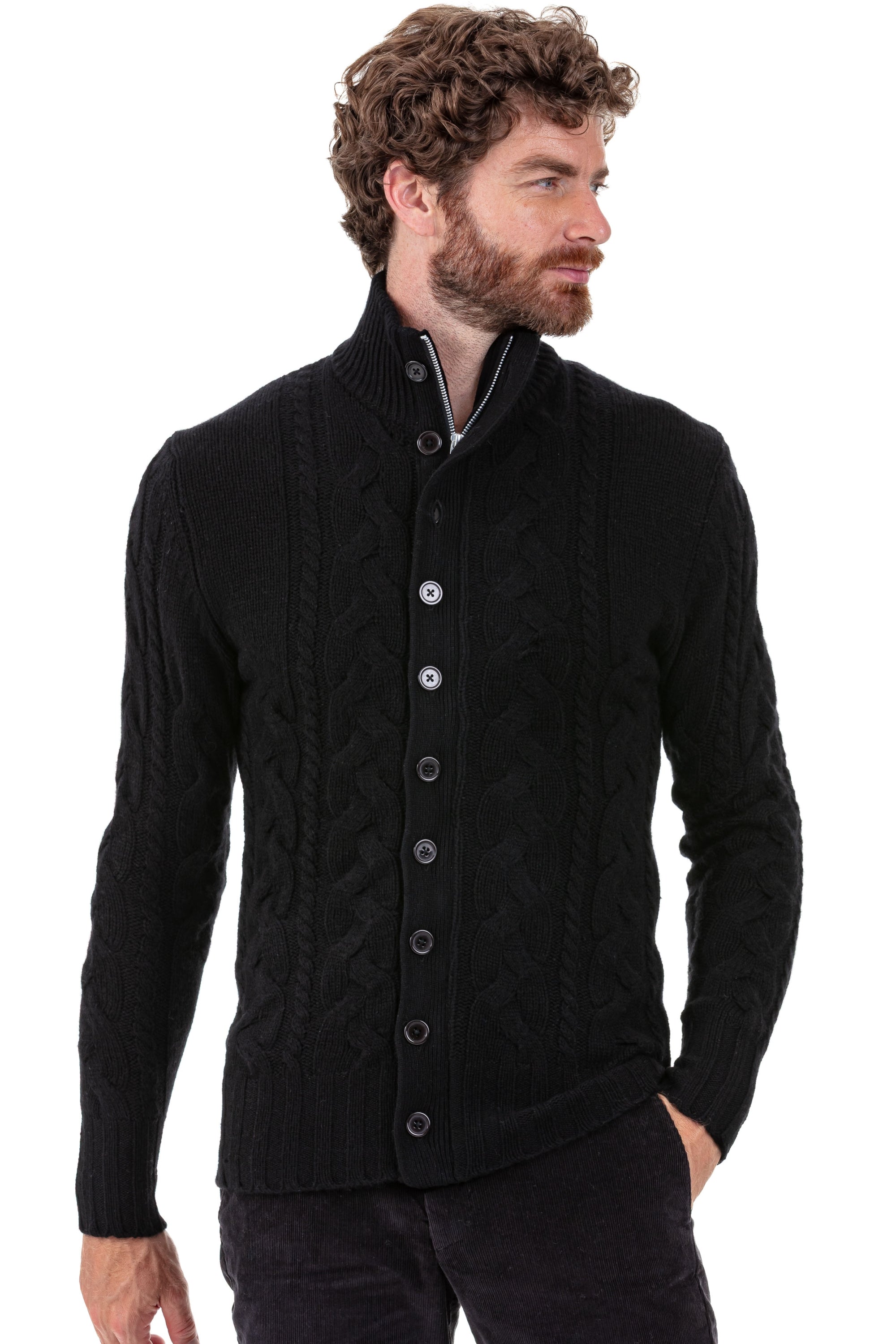Loris men's cashmere - black - Mahogany