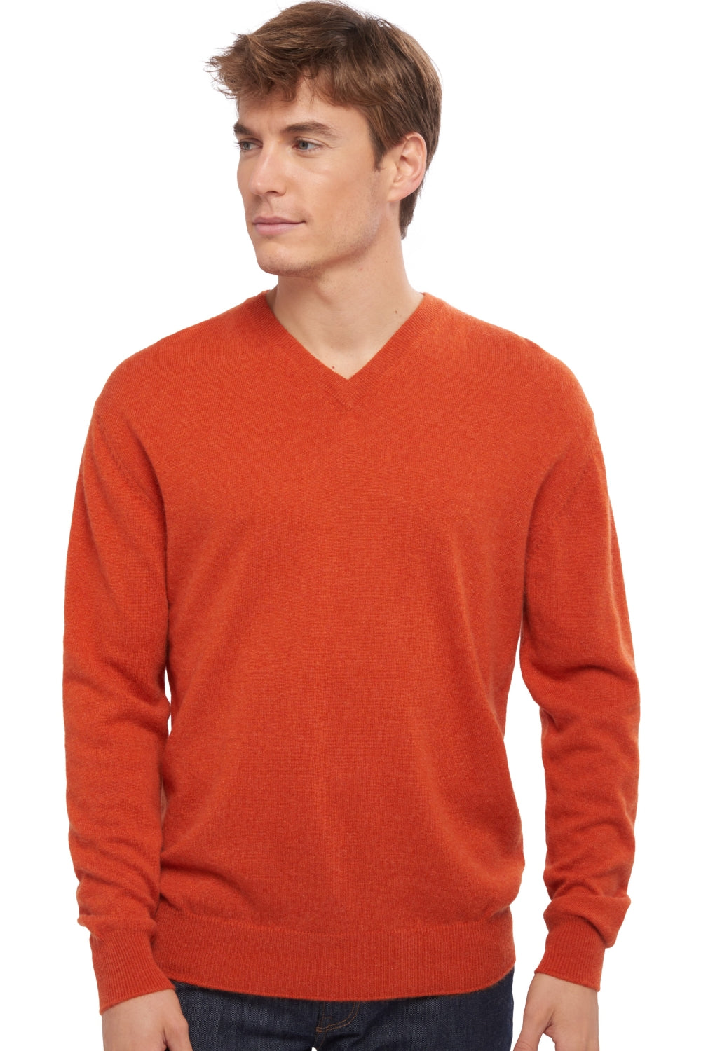 Gaspard men's cashmere - paprika - Mahogany