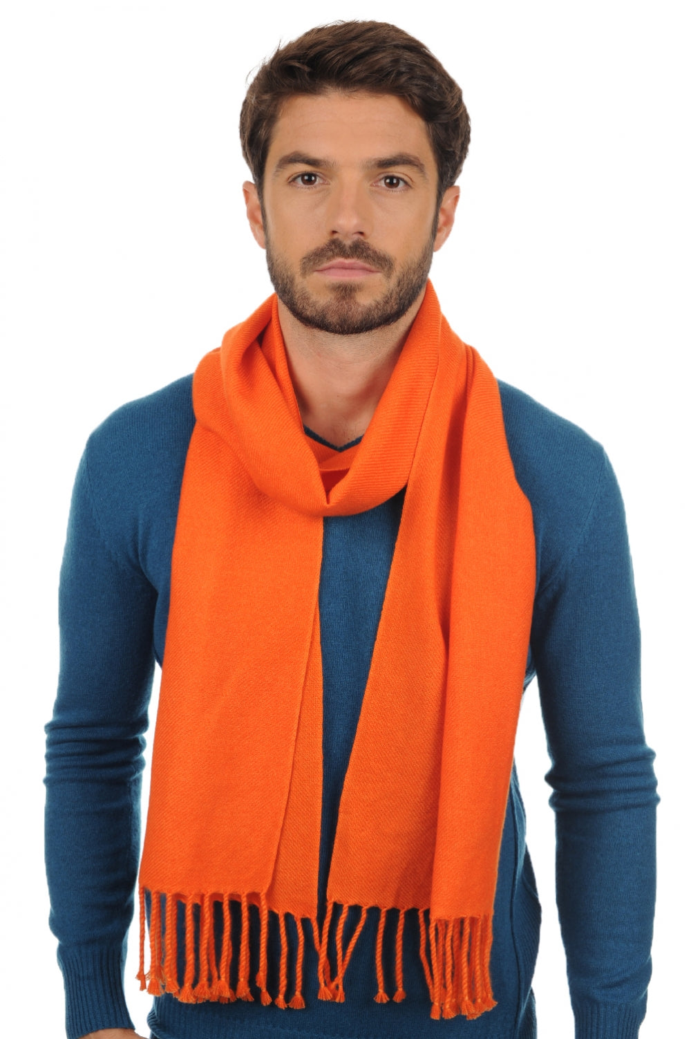 Zak200 men's cashmere jumper - orange - Mahogany