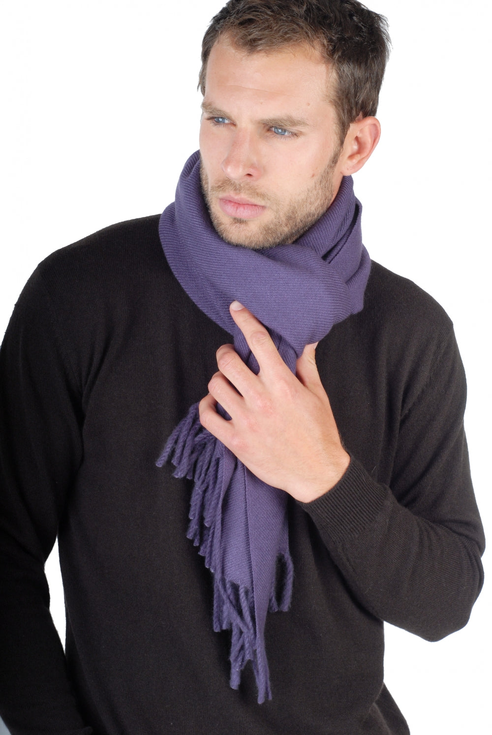 Zak200 men's cashmere jumper - mulberry - Mahogany