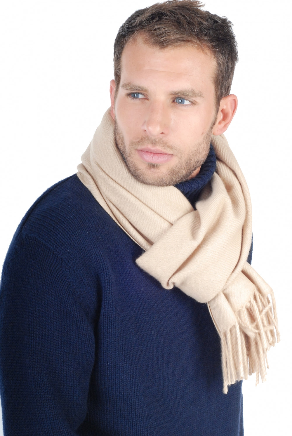 Zak200 men's cashmere jumper - beige - Mahogany