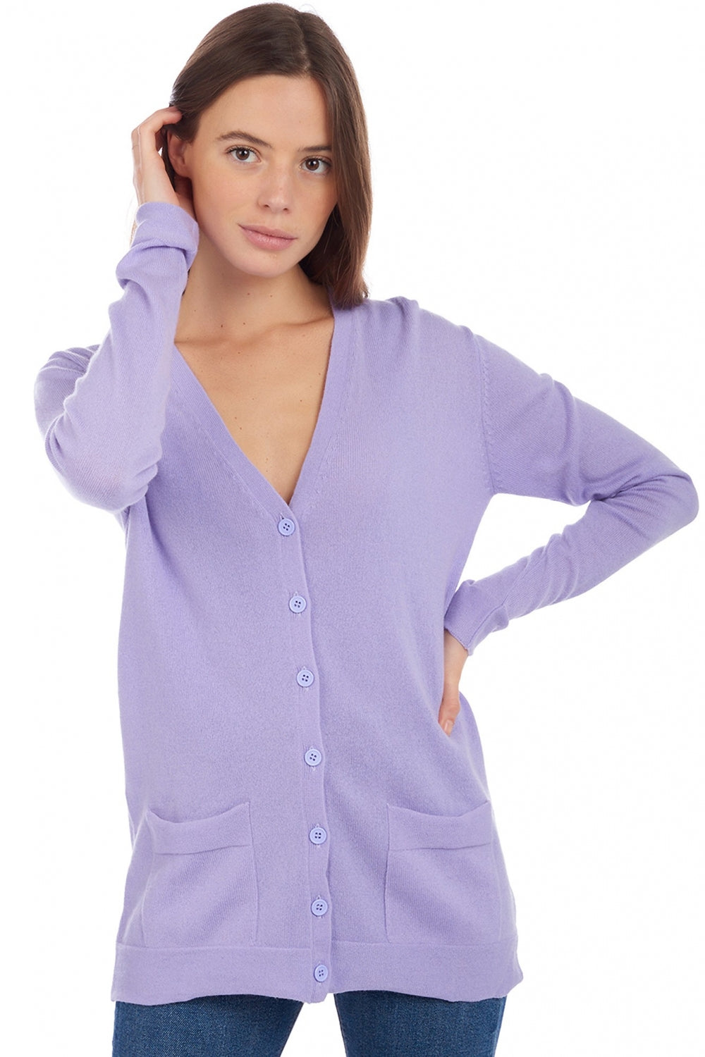 Inga cashmere women's jumper - sunny lavender - Mahogany