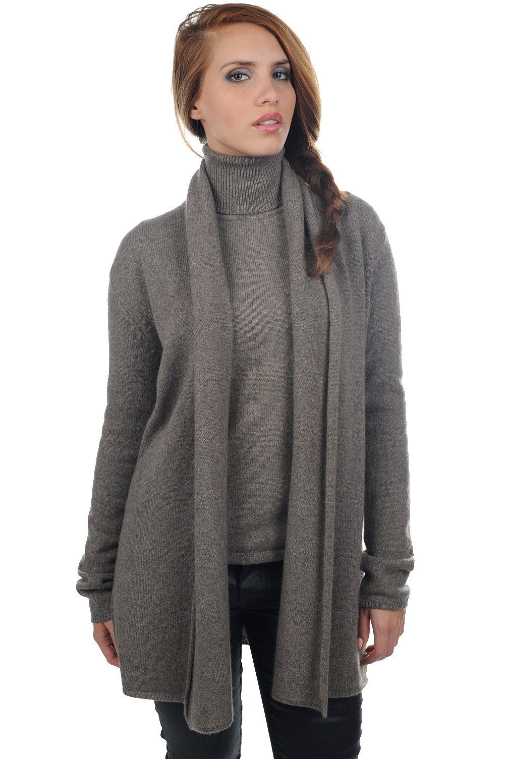 Florange in yak for women - natural marmot - Mahogany