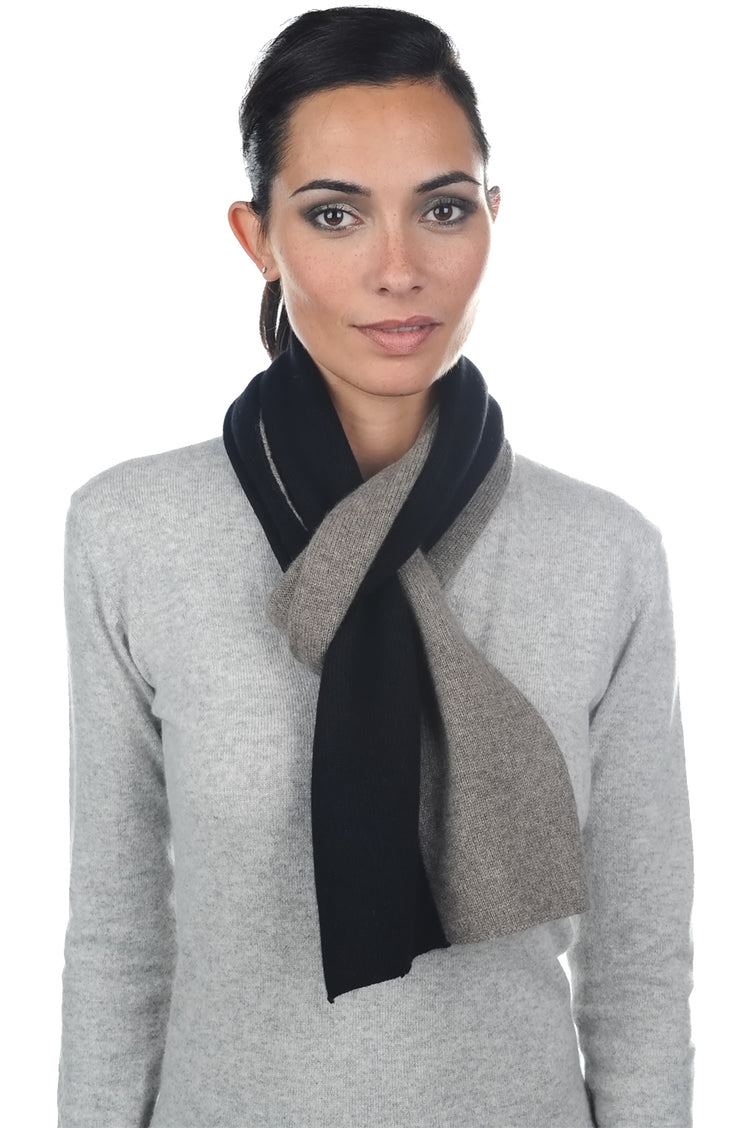 Luvo in mixed cashmere and yak - black-natural marmot - Mahogany