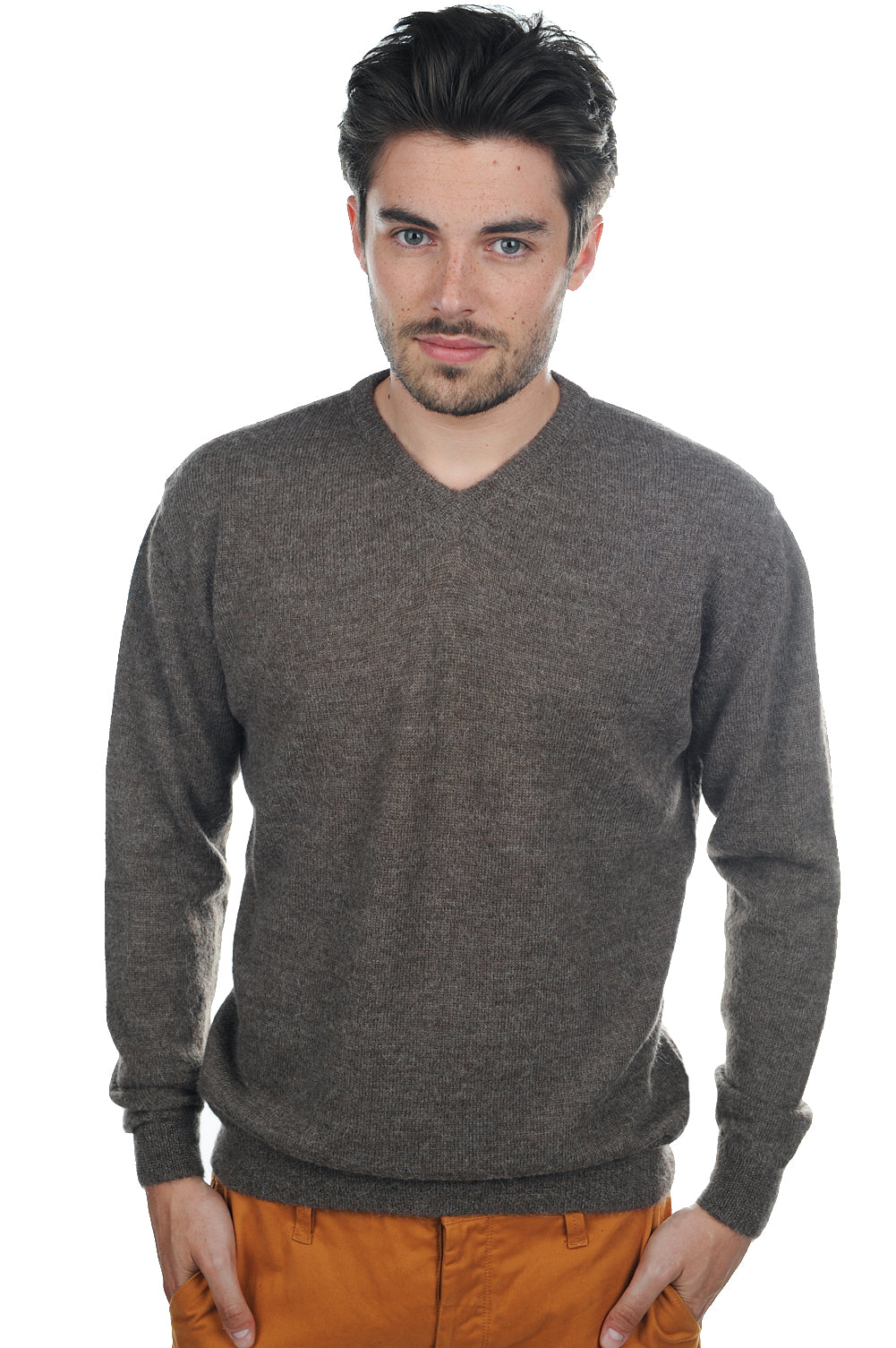 Gaspard-Alpaga men's baby alpaca - natural - Mahogany