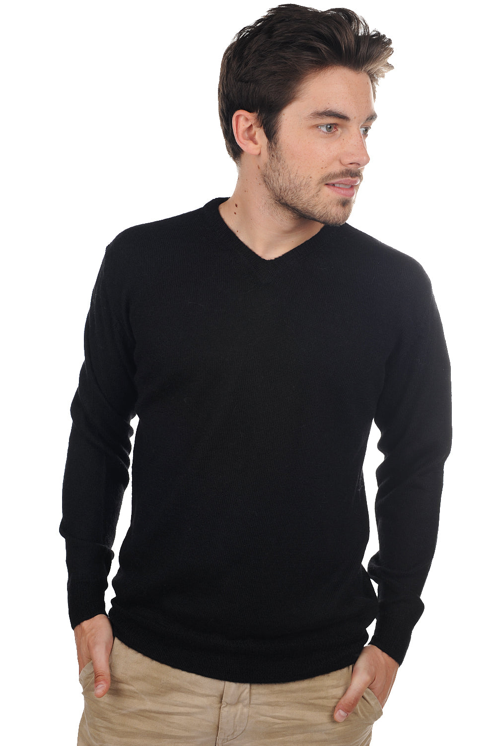 Gaspard-Alpaga in baby alpaca for men - black - Mahogany