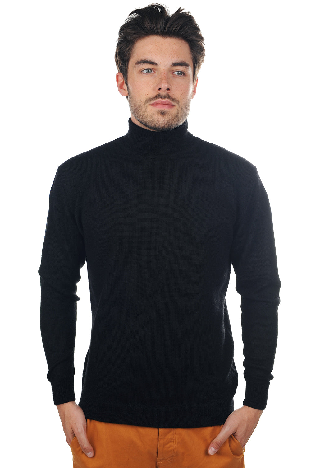 Edgar-Alpaga in baby alpaca for men - black - Mahogany