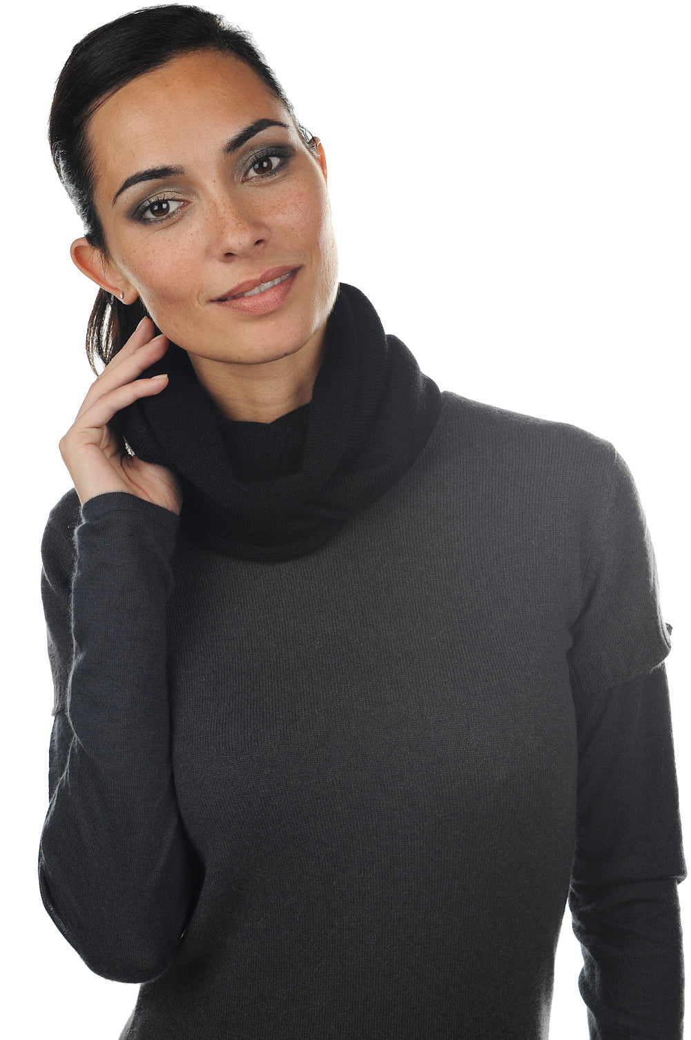 Fraise-Alpaga in unisex baby alpaca - black - Mahogany