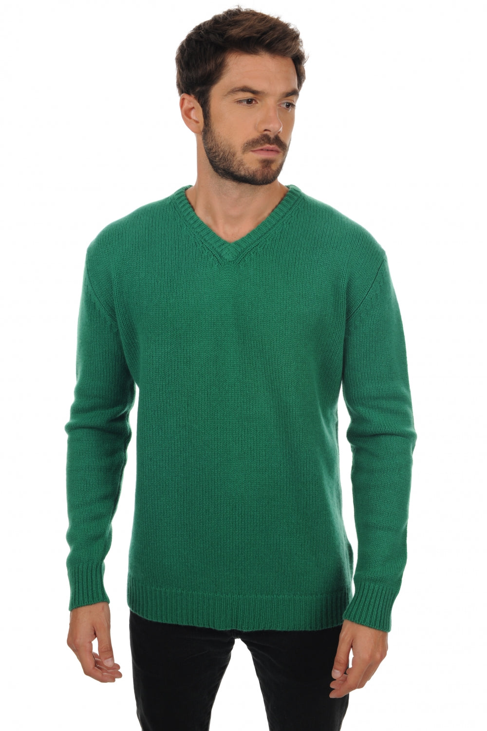 Atman men's cashmere jumper - English green - Mahogany