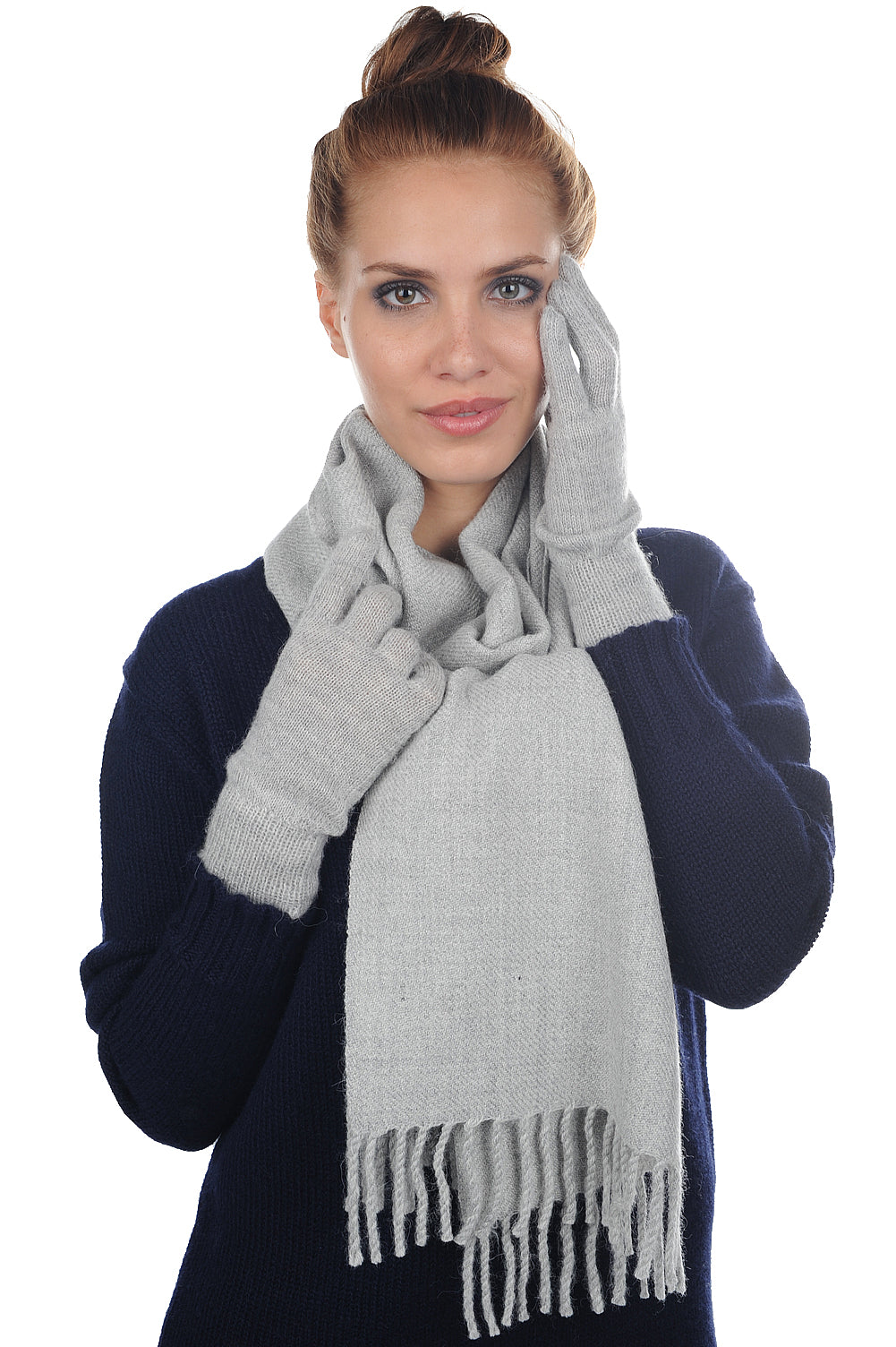 Manine-Alpaga in unisex baby alpaca - flecked flannel - Mahogany