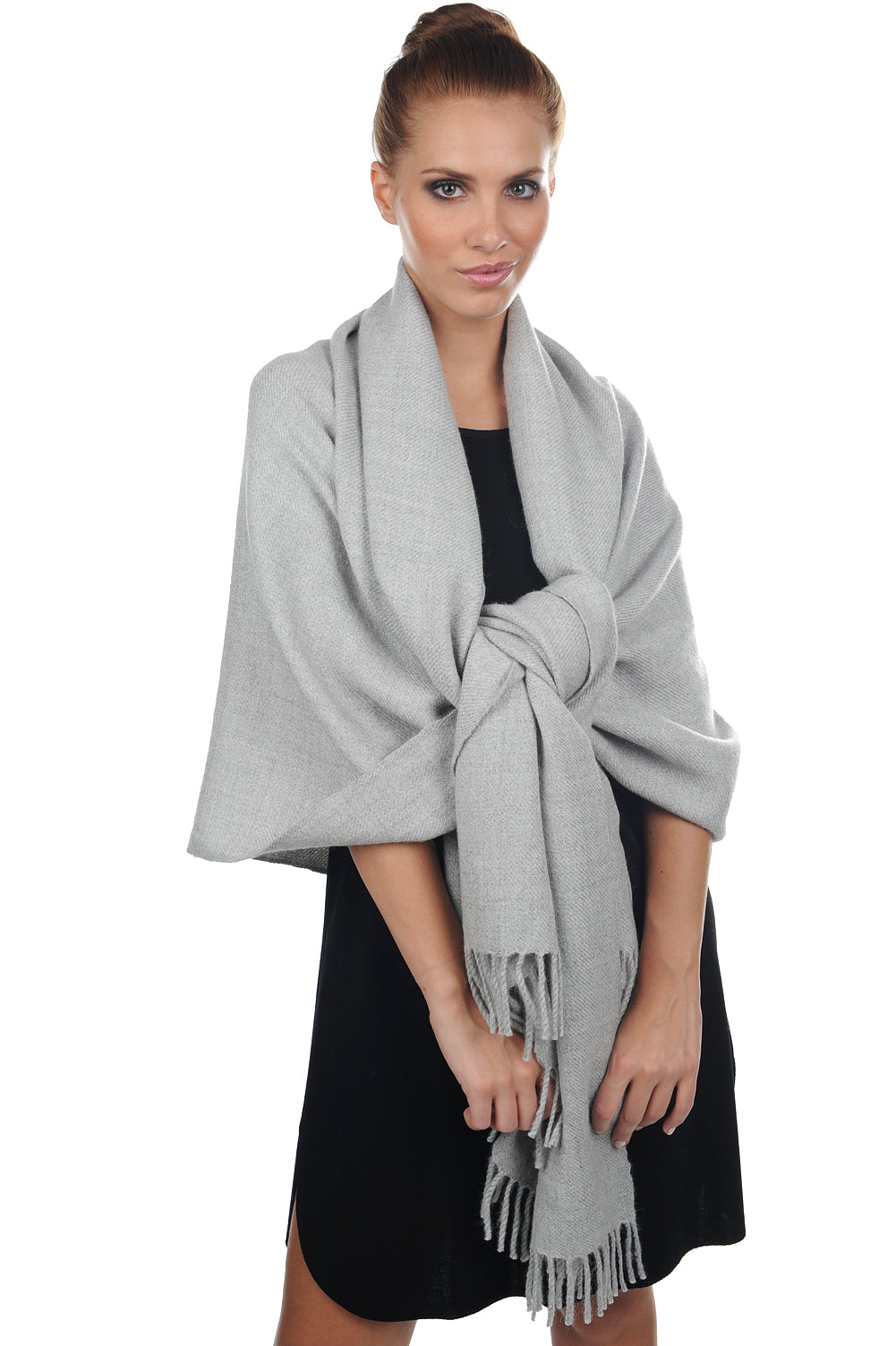 Niry-Alpaga in mixed baby alpaca - marl flannel - Mahogany