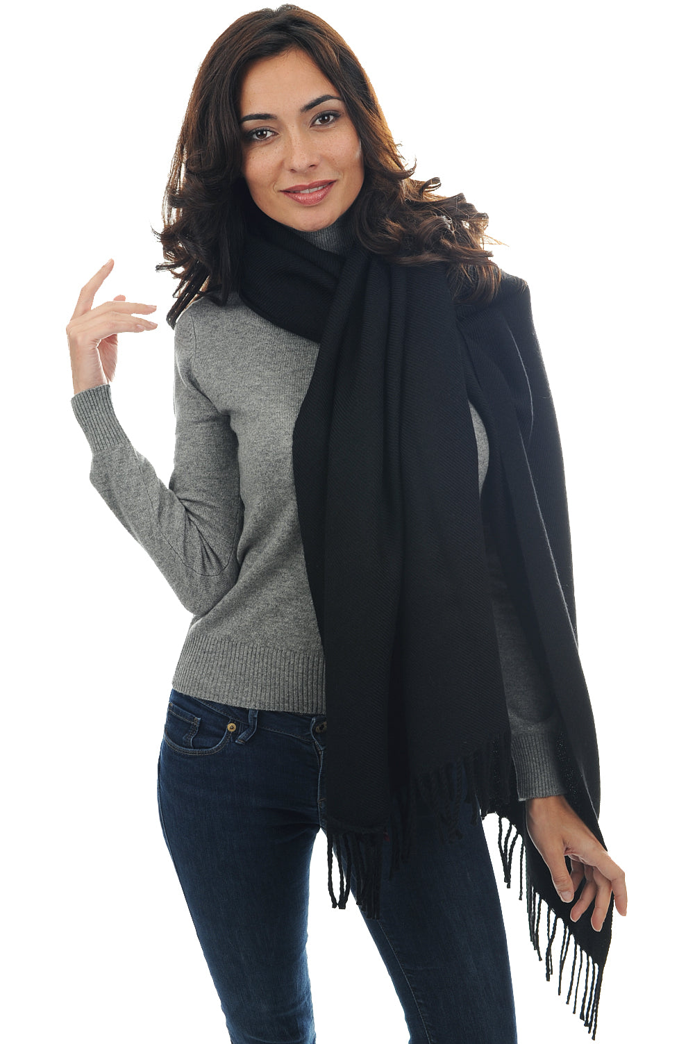 Niry-Alpaga in mixed baby alpaca - black - Mahogany