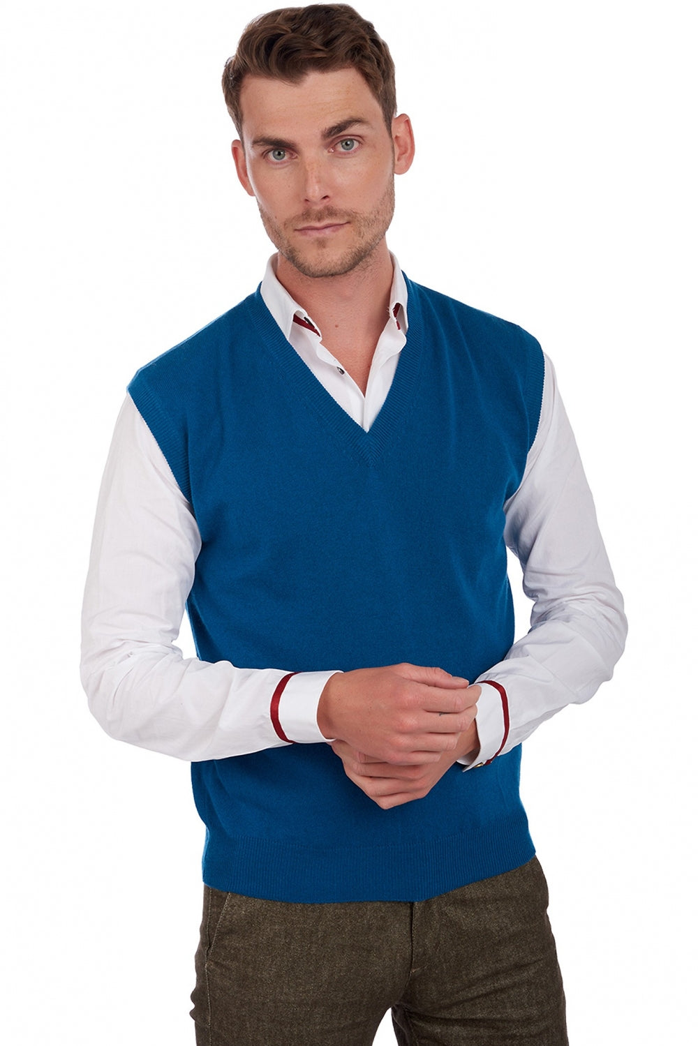 Balthazar cashmere jumper for men - teal - Mahogany