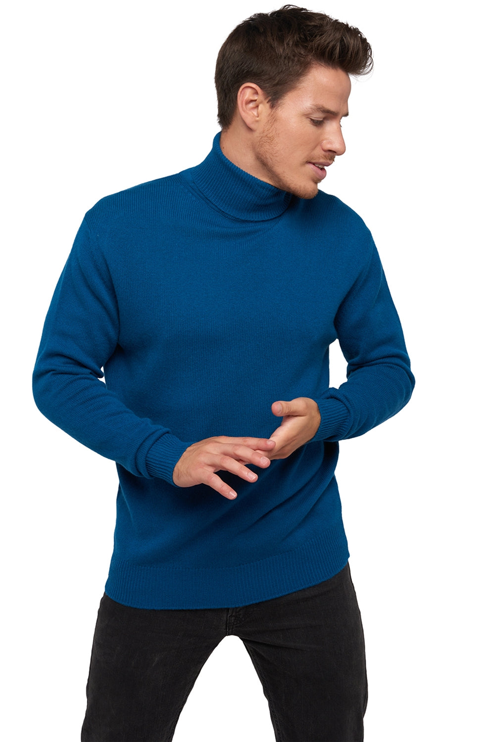 Edgar 4F in cashmere for men - teal blue - Mahogany