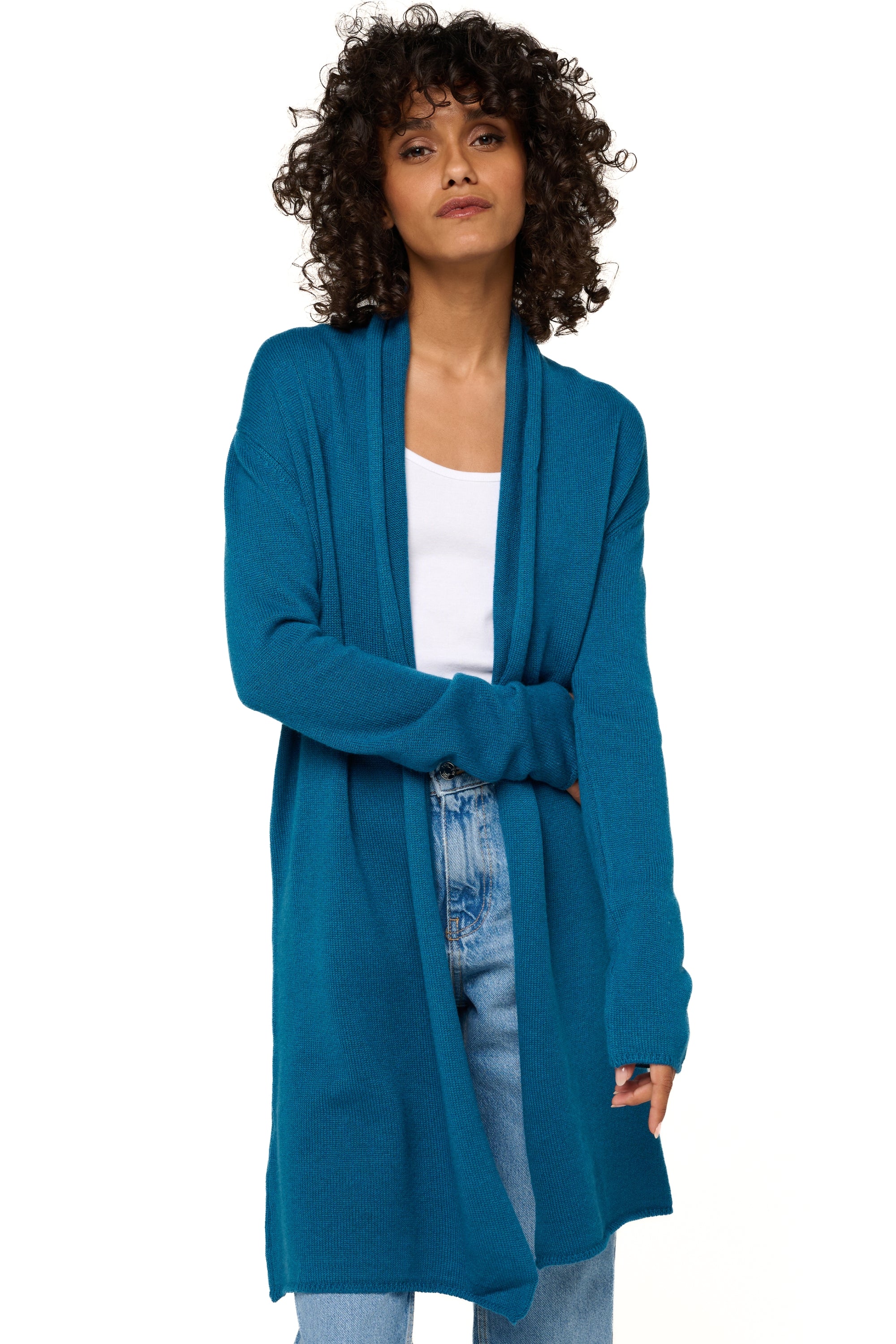 Perla women's cashmere jumper - teal - Mahogany