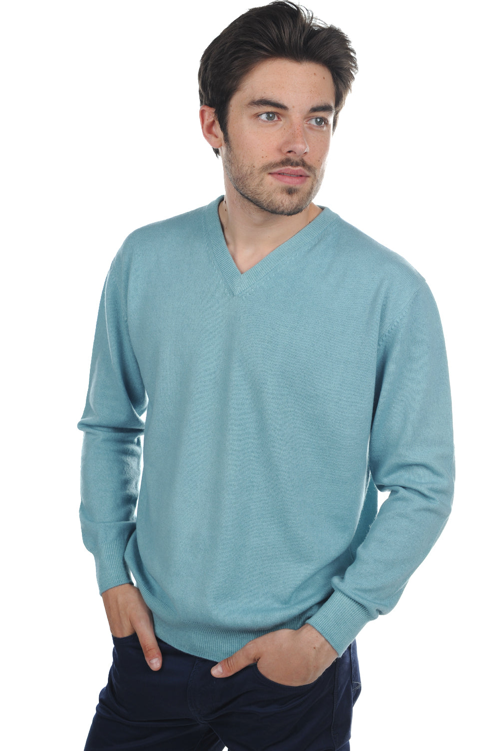 Gaspard men's cashmere - tourmaline - Mahogany