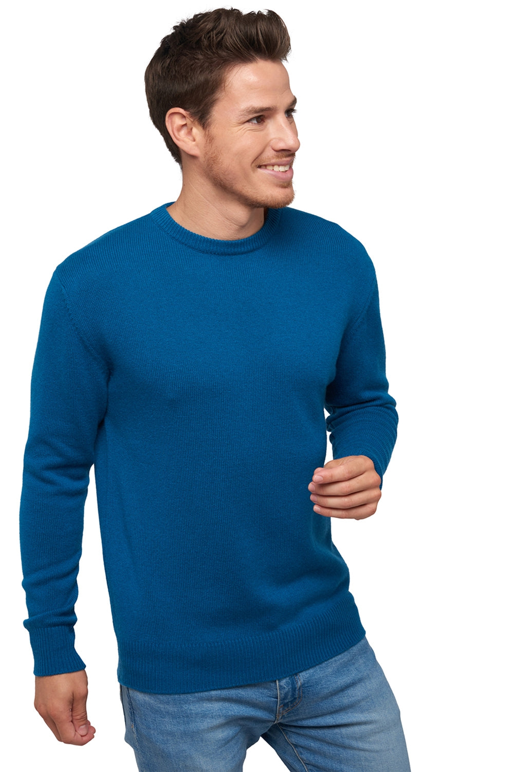 Nestor 4F men's cashmere jumper - teal blue - Mahogany
