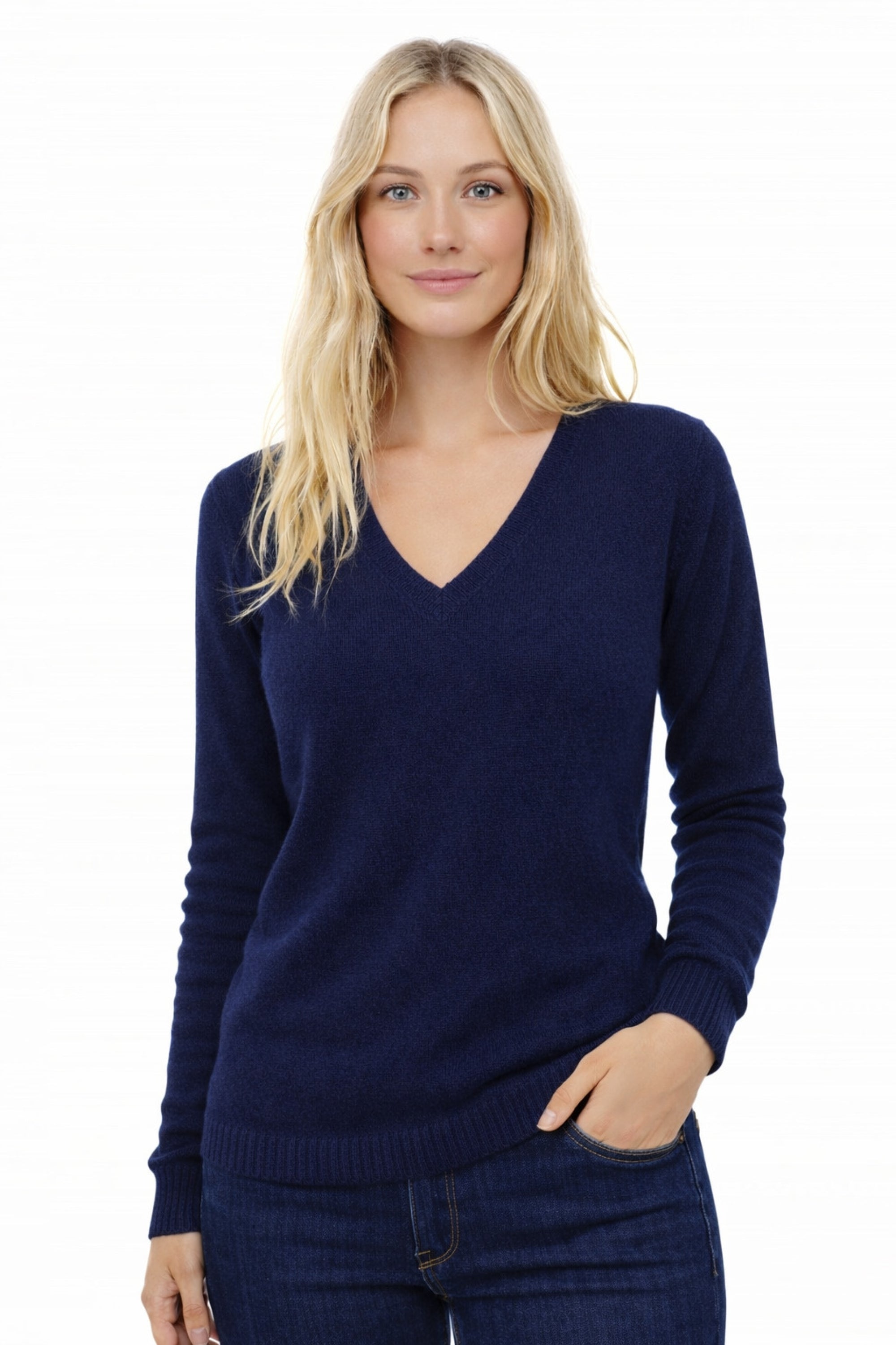 Erine 4F women's cashmere jumper - dark navy - Mahogany