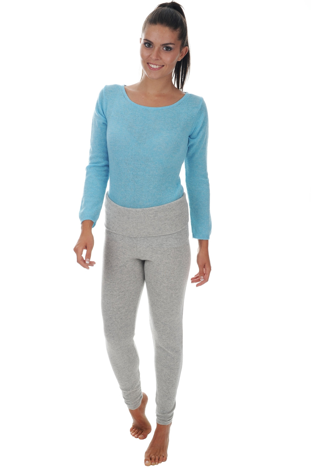 Shirley women's cashmere jumper - flanelle chiné - Mahogany