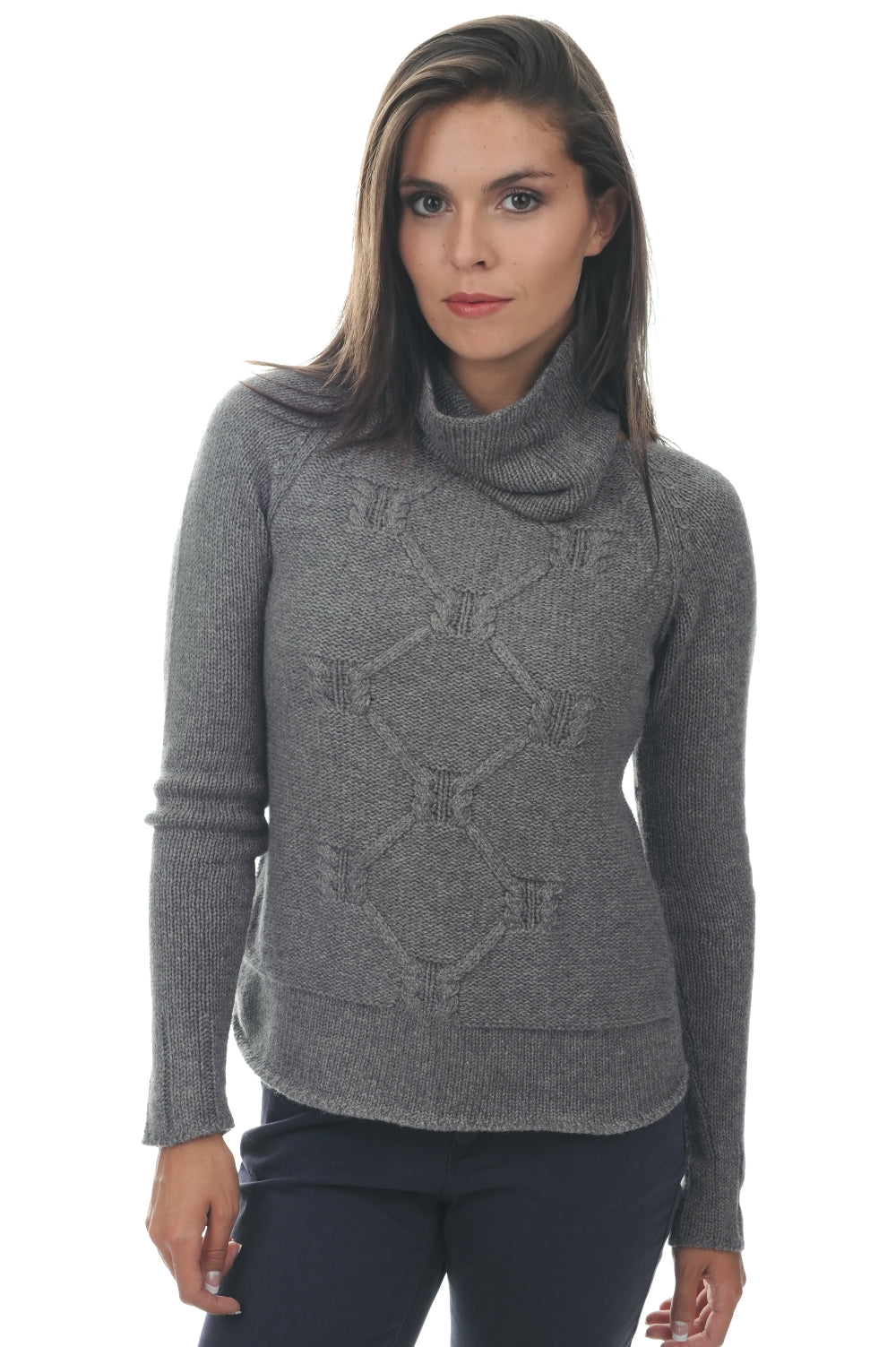April cashmere women's jumper - marmotte chiné - Mahogany