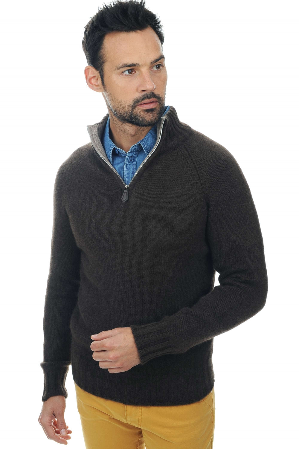 Howard in cashmere and yak for men - natural brown - Mahogany