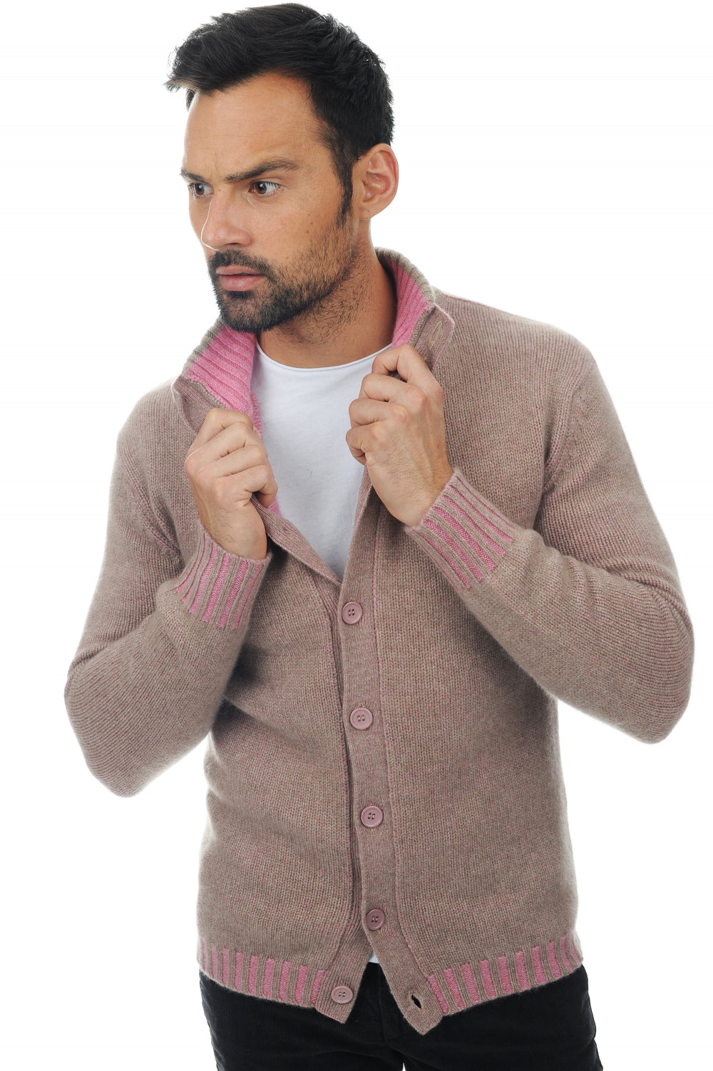 Jo men's cashmere - natural brown-bubble gum - Mahogany