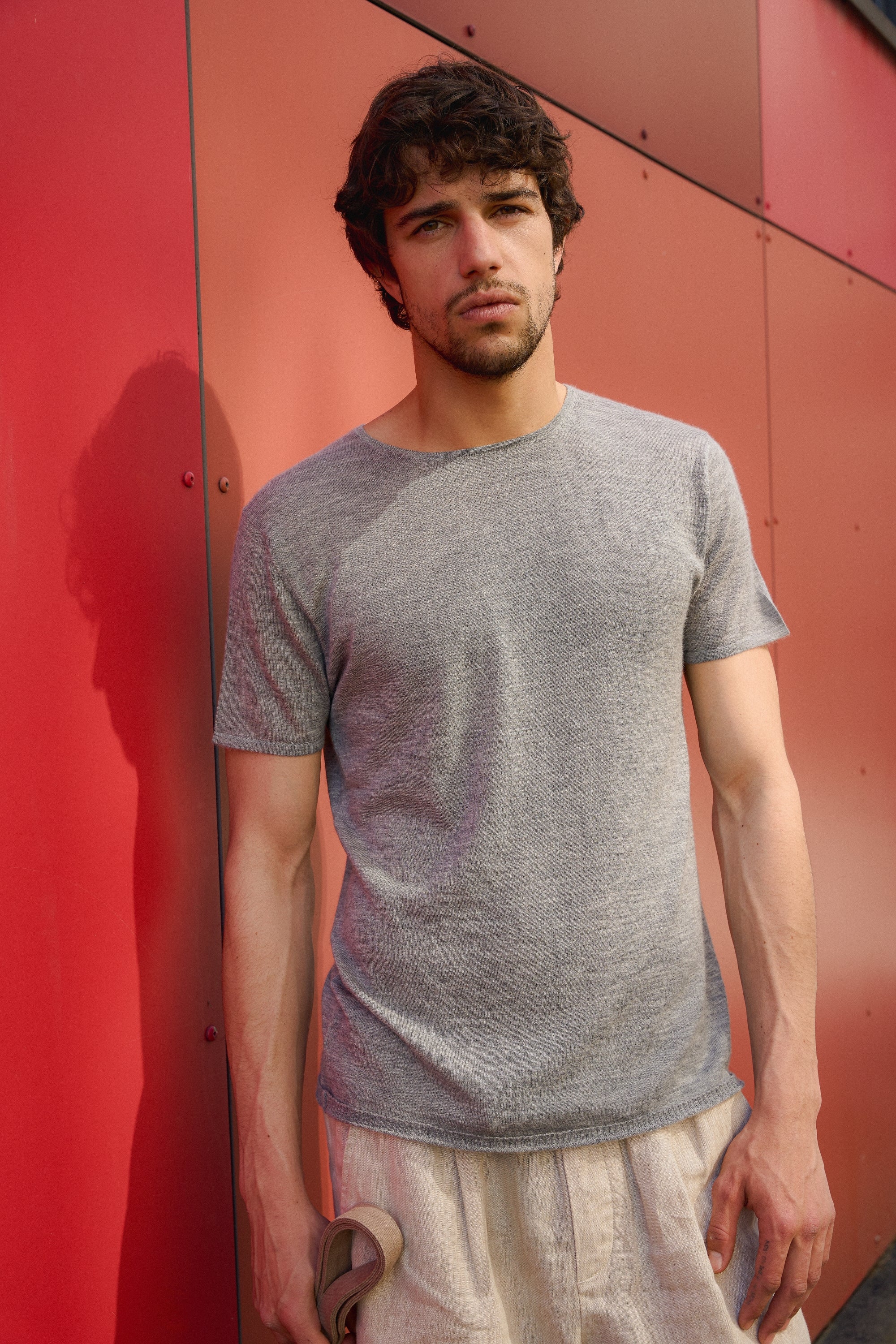 Lilian men's cashmere down - flecked grey - Mahogany