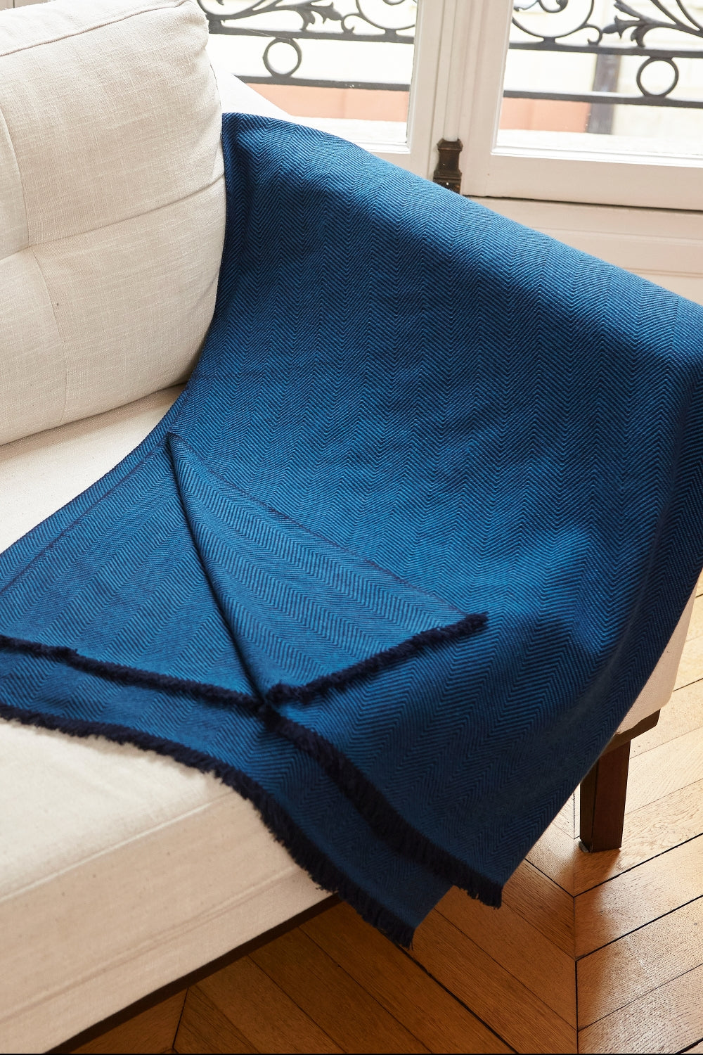 Erable 130 x 190 in mixed cashmere - blue - Mahogany