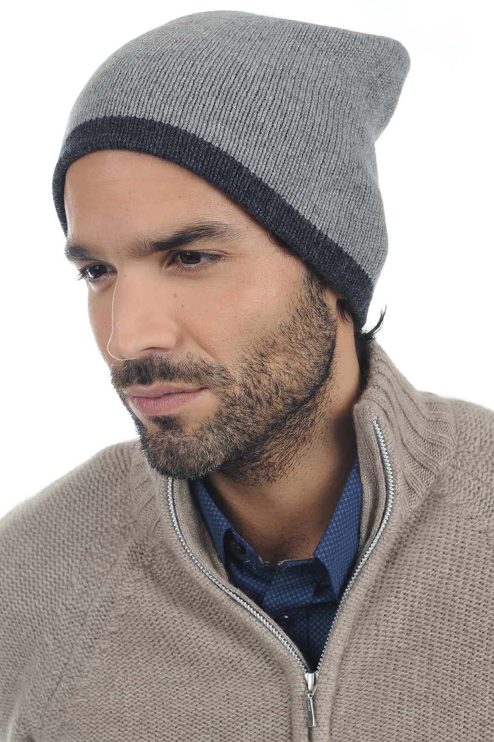 Cashmere beanie, 100% Cashmere, men's, chunky / 6-ply and above, standard knit, Mahogany