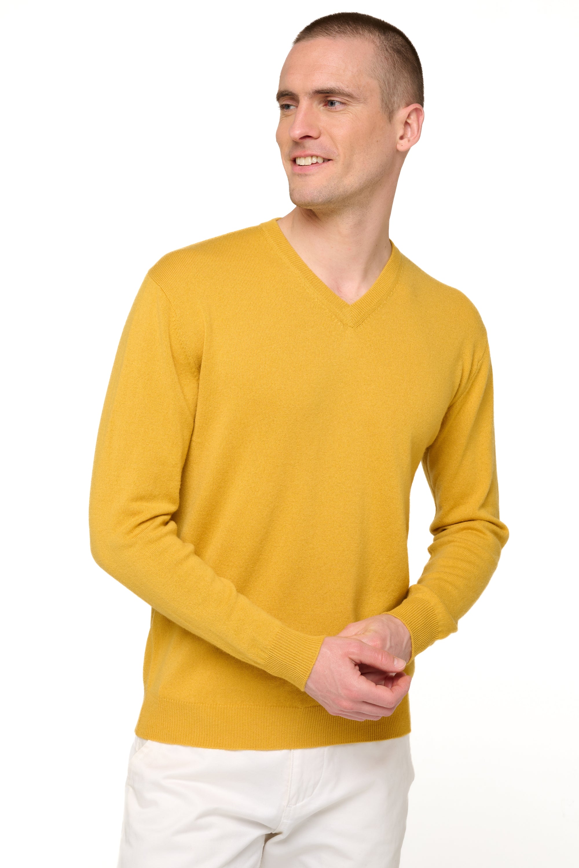 Gaspard men's cashmere - mustard - Mahogany