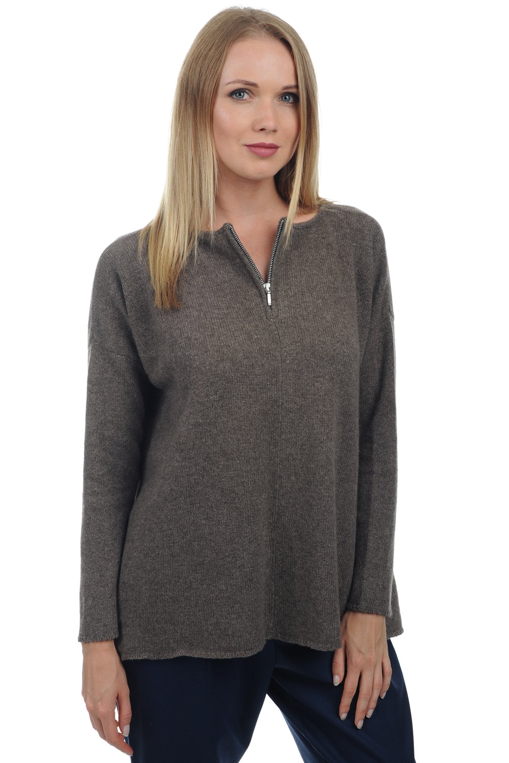 Nadeje women's yak jumper - natural marmot - Mahogany