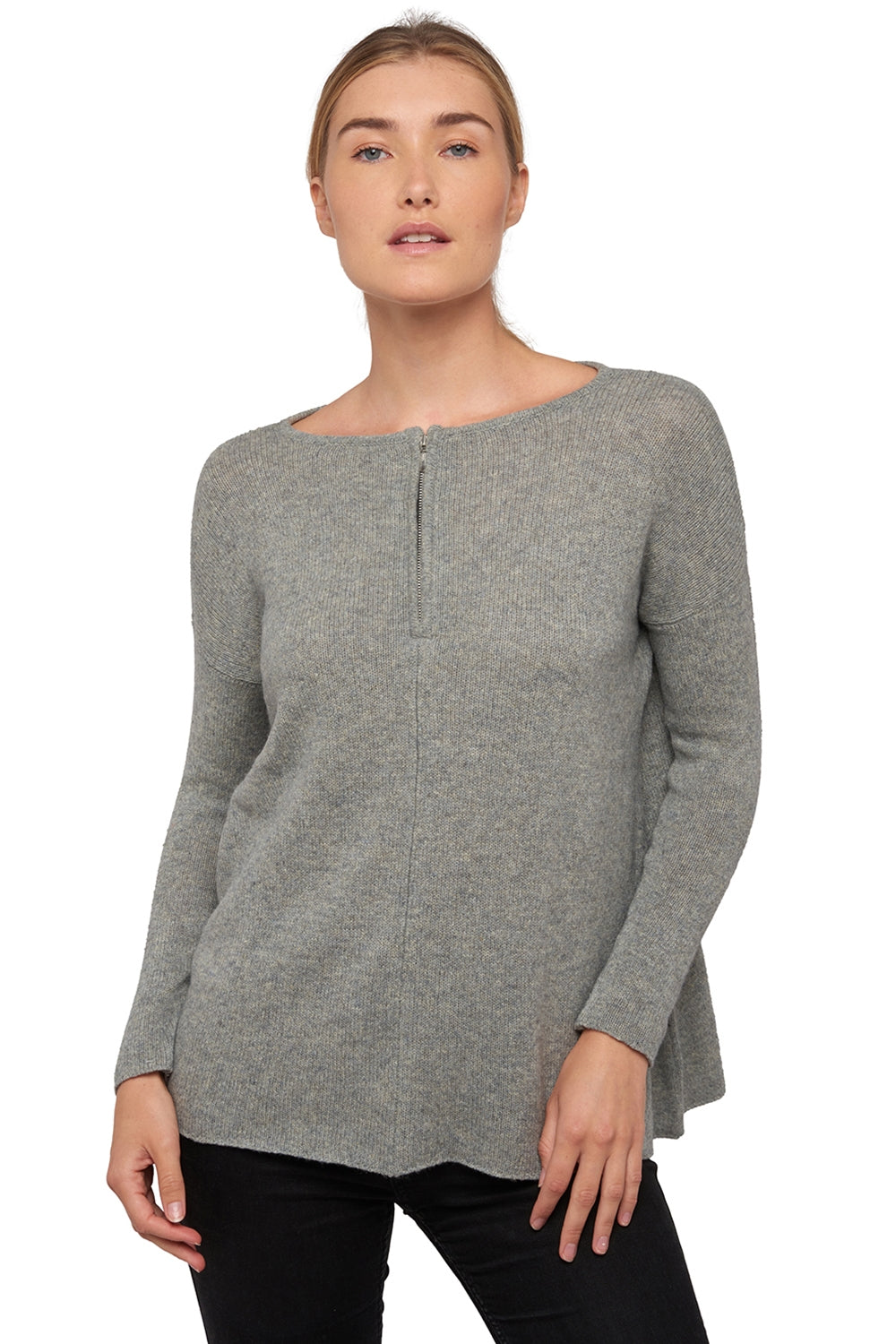 Nadeje women's yak jumper - silver - Mahogany