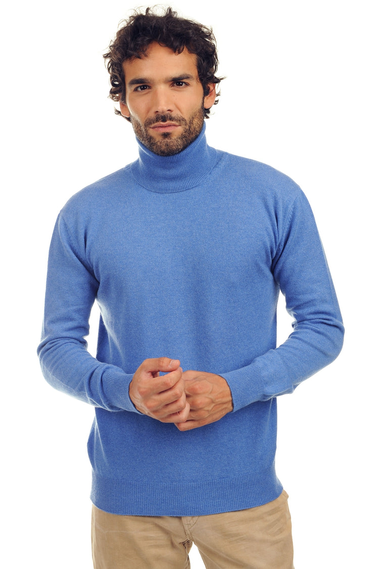 Preston men's cashmere - marl blue - Mahogany