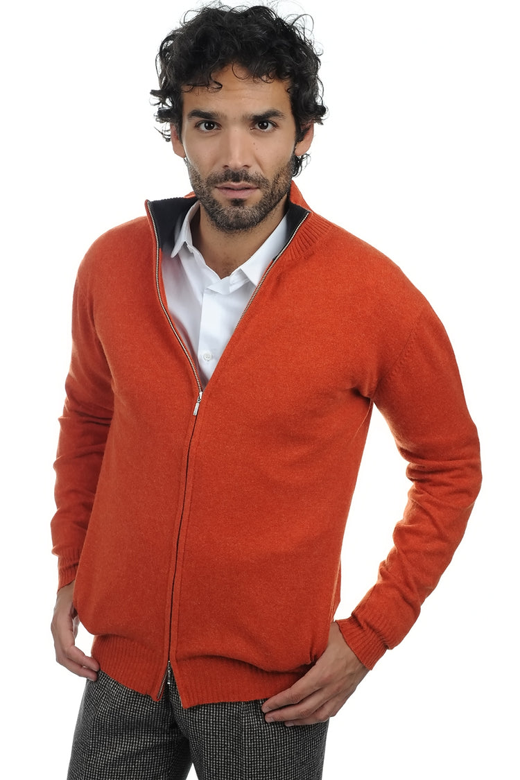 Ronald men's cashmere - paprika-anthracite - Mahogany