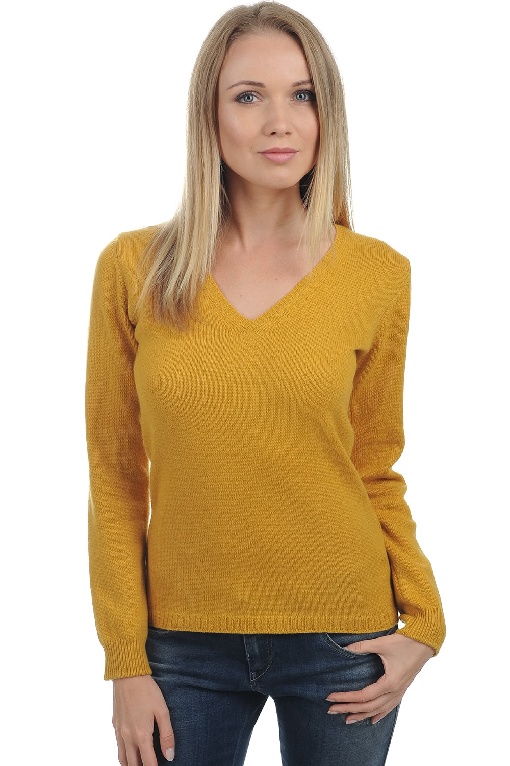 Erine 4F women's cashmere jumper - mustard - Mahogany