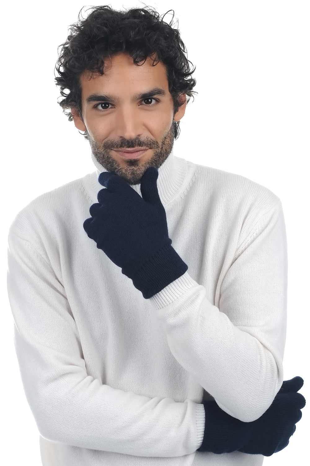 Manous men's cashmere jumper - dark navy - Mahogany