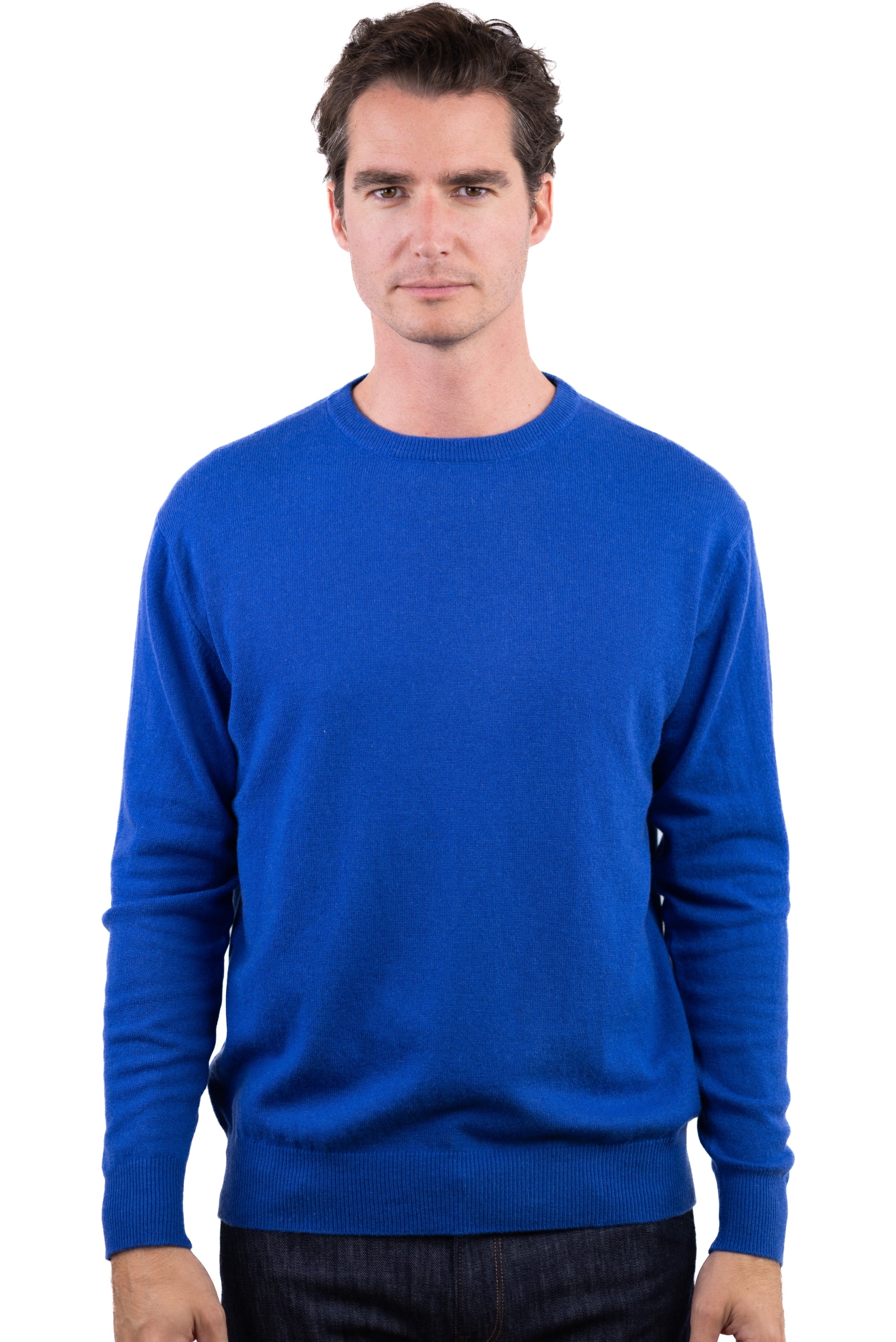 Nestor men's cashmere jumper - lapis blue - Mahogany