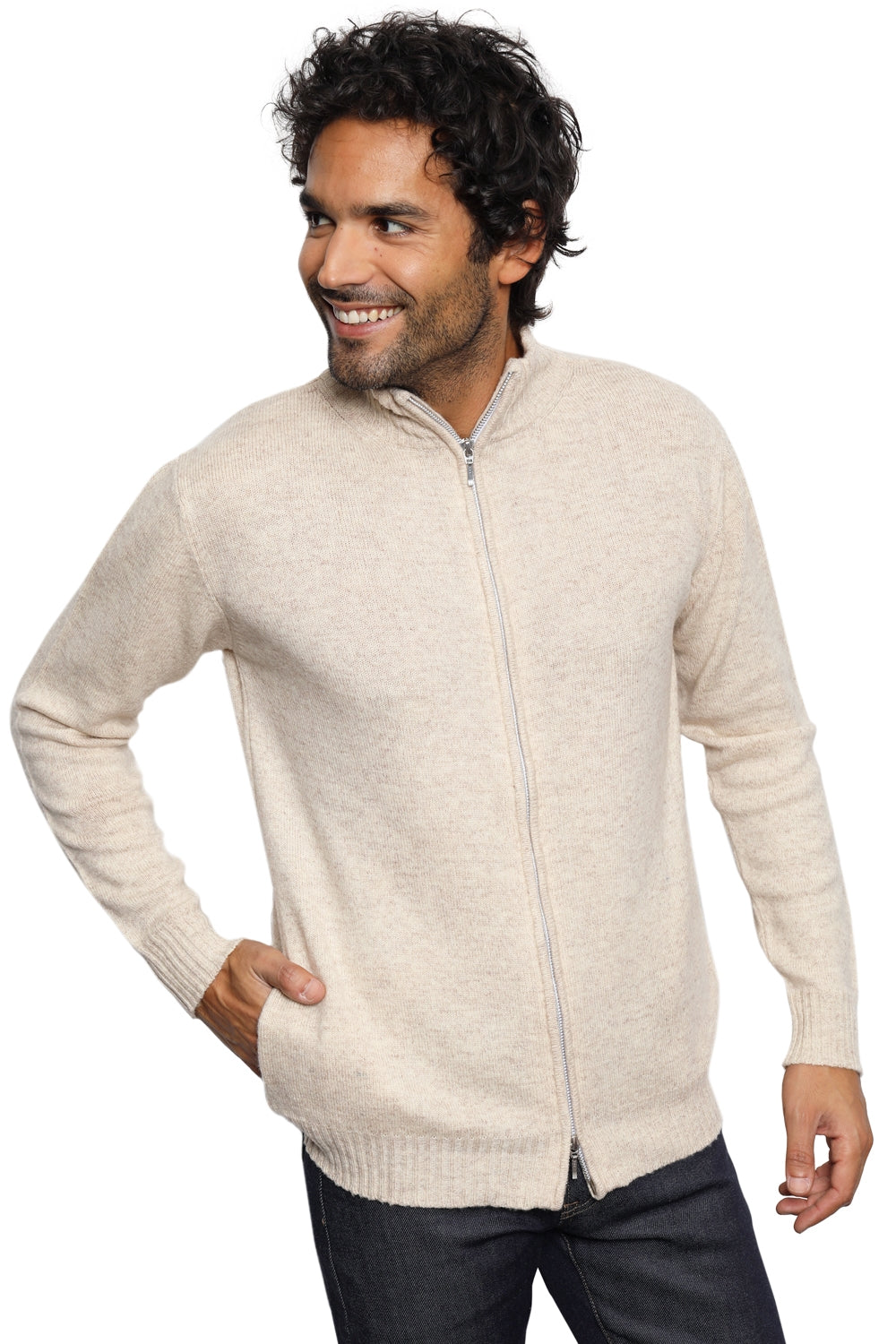 Clyde camel men's jumper - natural - Mahogany