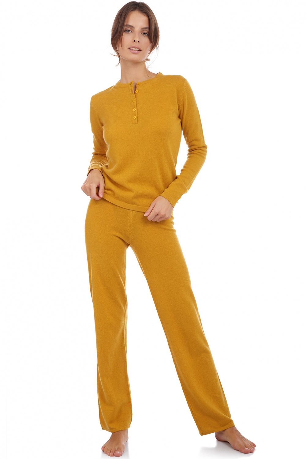 Loan in cashmere for women - mustard - Mahogany