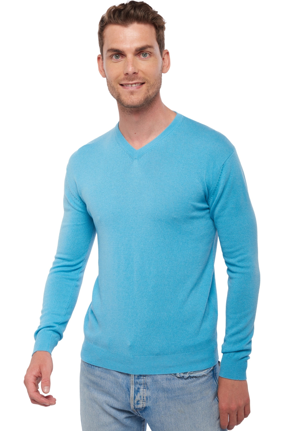Maddox men's cashmere jumper - tourmaline - Mahogany