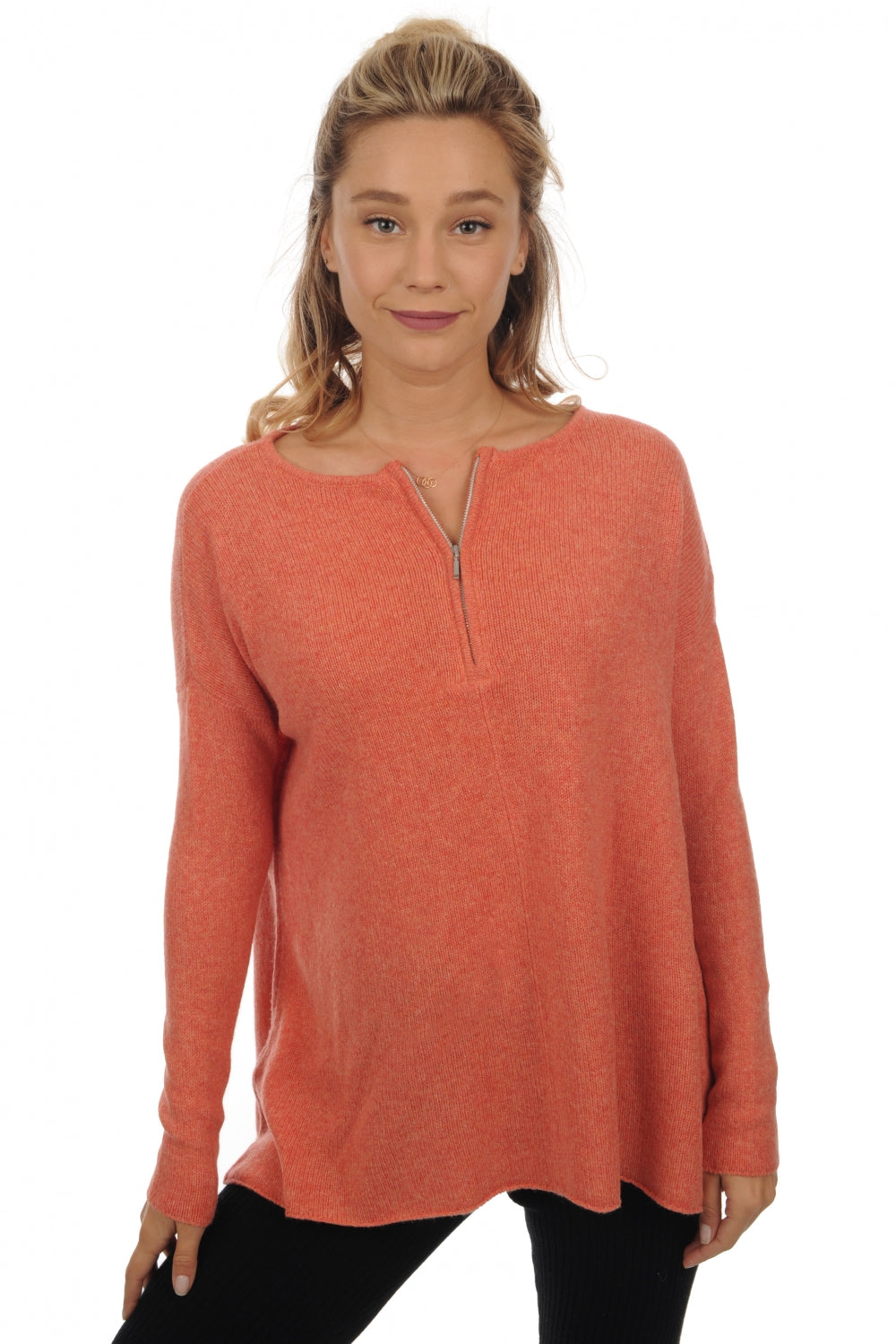 Nadeje women's yak jumper - tender peach - Mahogany