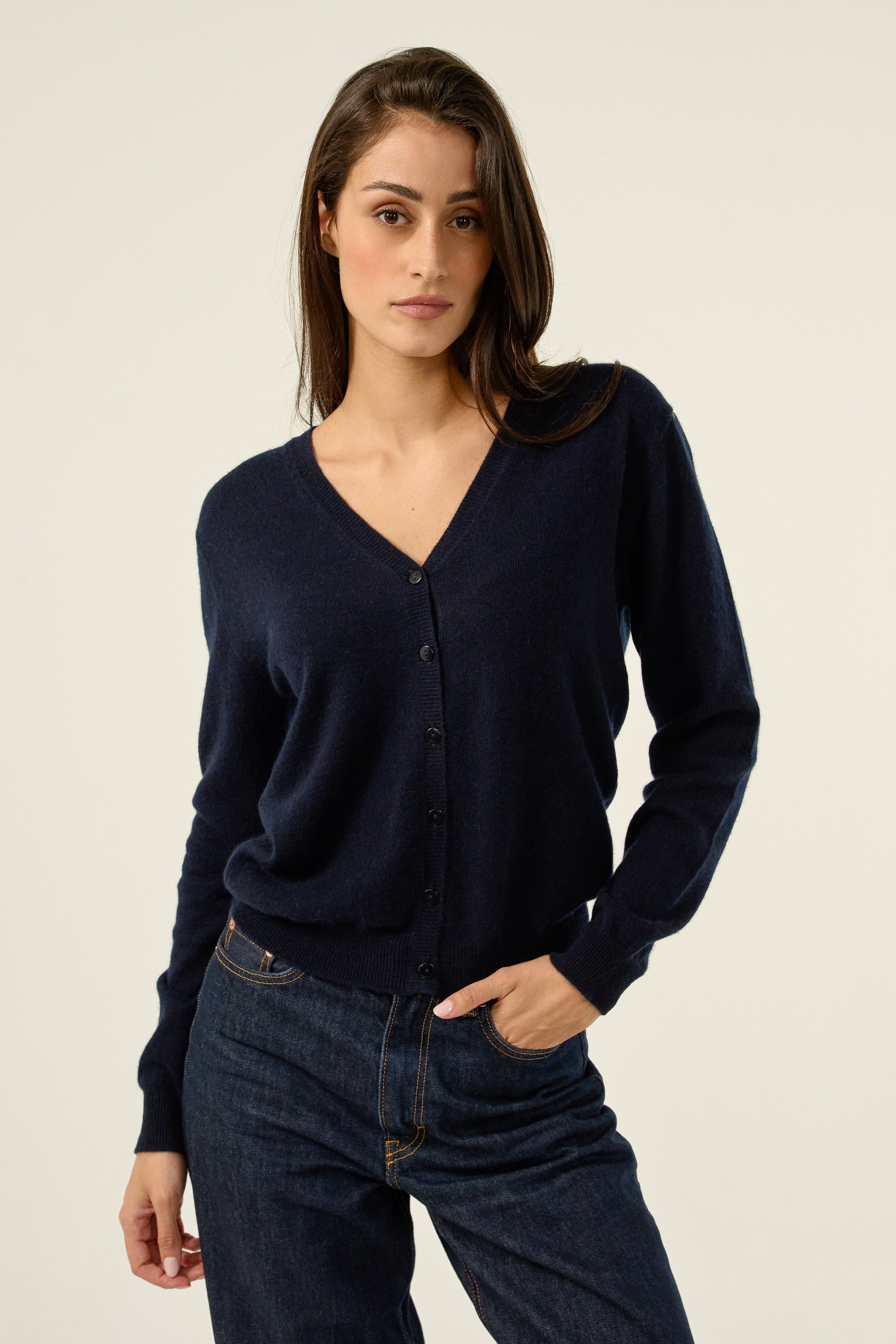 Taline women's cashmere jumper - dark navy - Mahogany