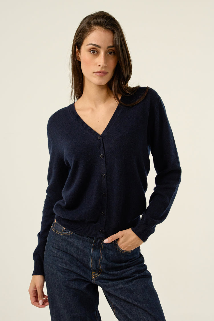 Taline women's cashmere jumper - dark navy - Mahogany