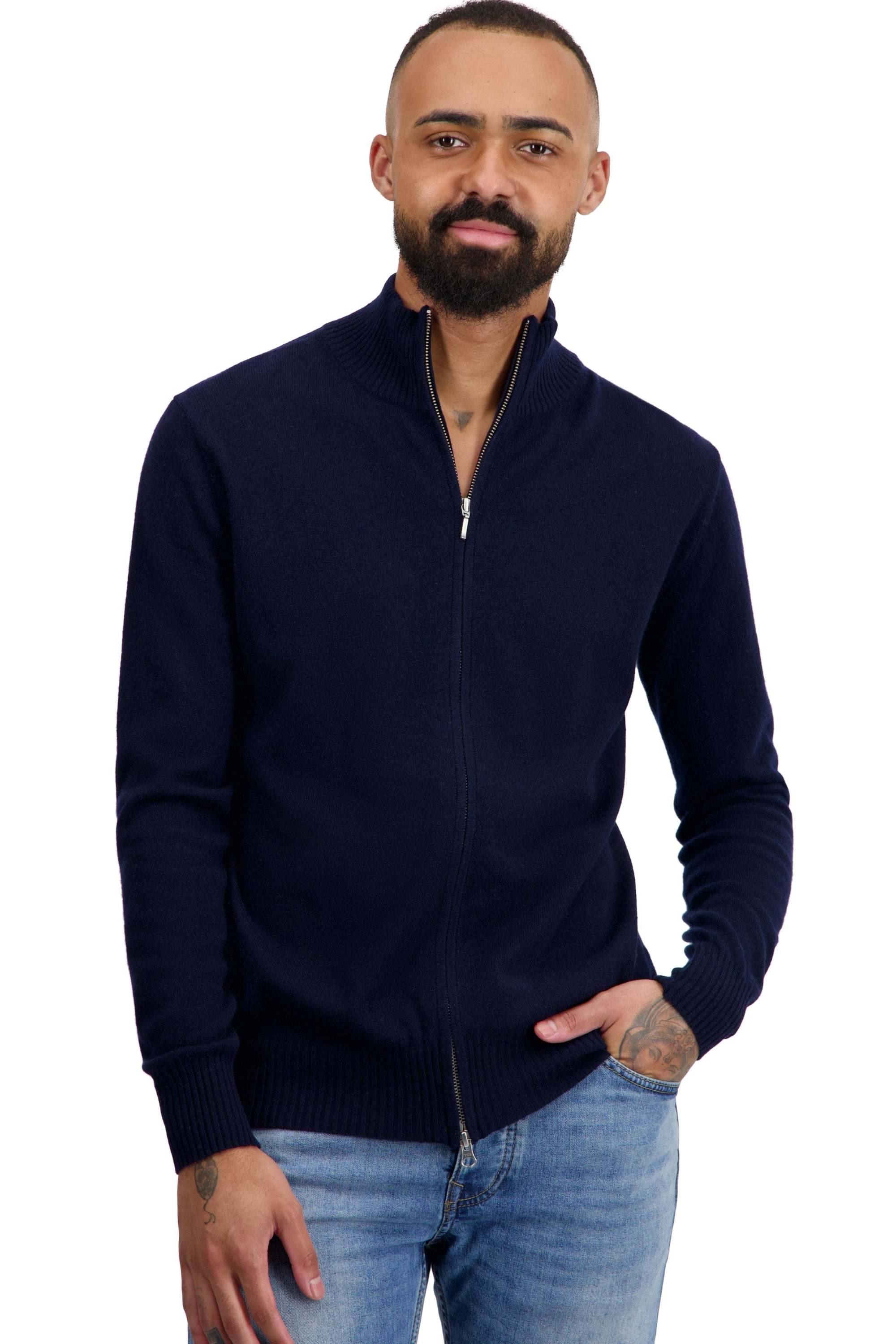 Thobias men's cashmere jumper - dark navy - Mahogany