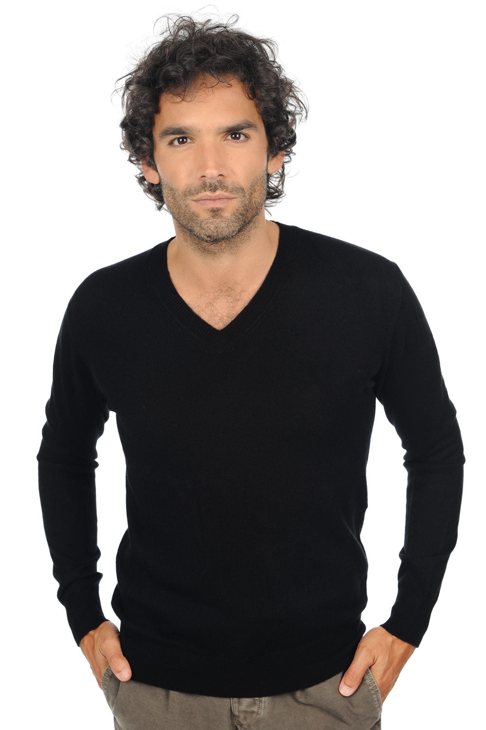 Tor men's cashmere jumper - noir - Mahogany