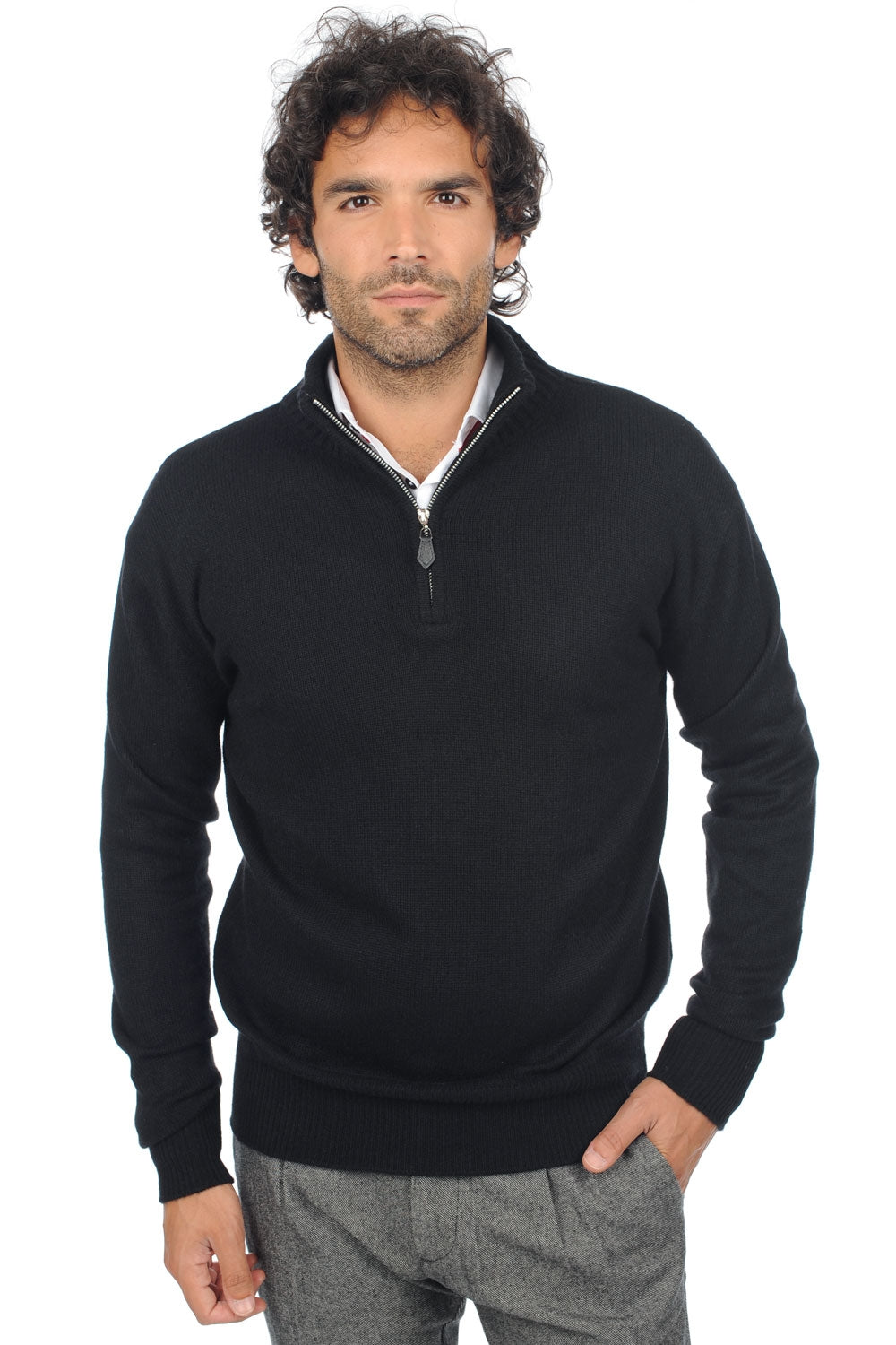 Donovan men's cashmere jumper - black - Mahogany