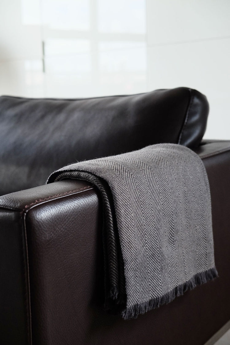 Cashmere plaid, 100% Cashmere, unisex, stripes, standard / 2 and 4 ply, thick woven, Mahogany