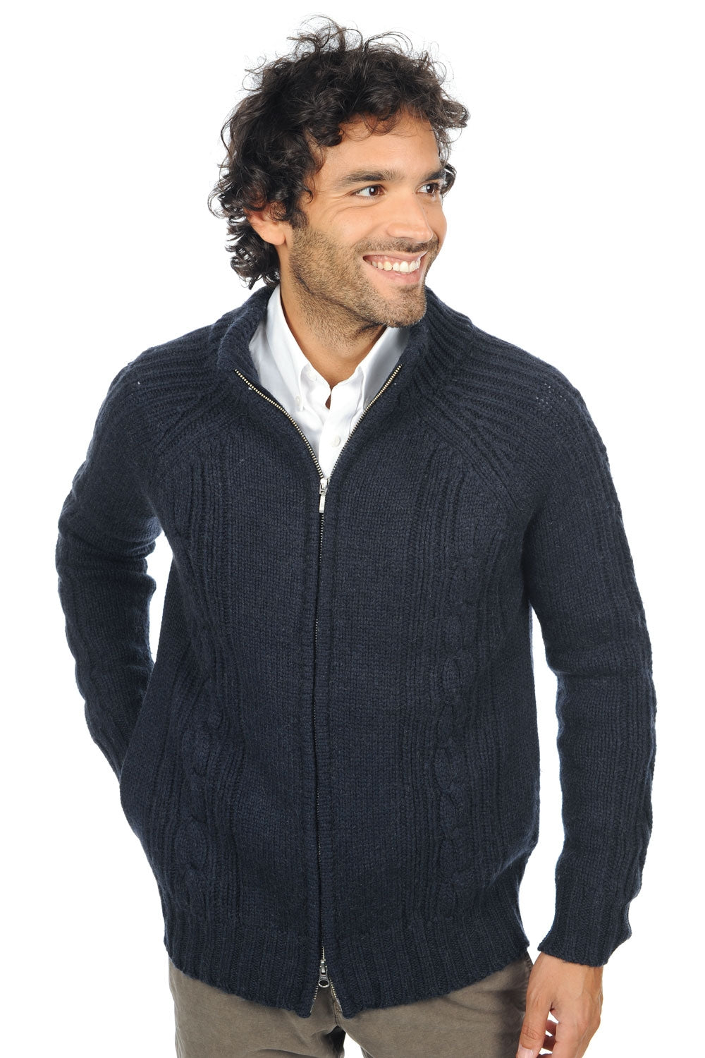 Thais camel men's jumper - navy - Mahogany
