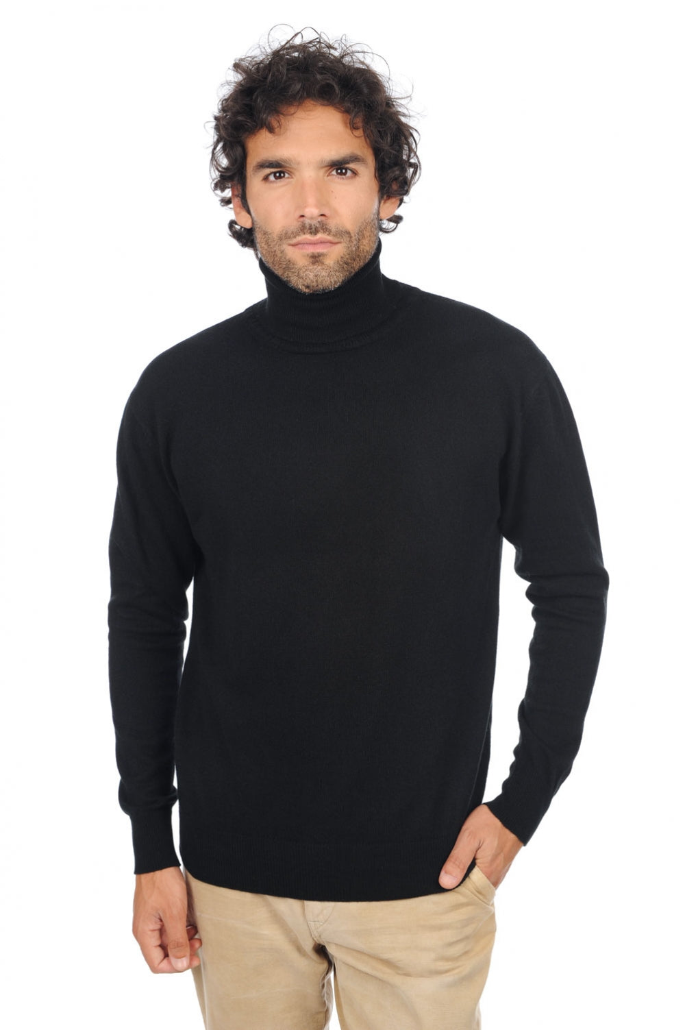 Edgar Premium cashmere men's jumper - black - Mahogany