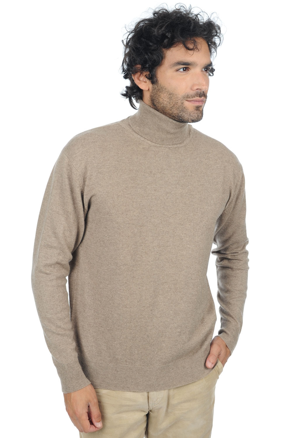 Edgar Premium cashmere men's jumper - dolma natural - Mahogany